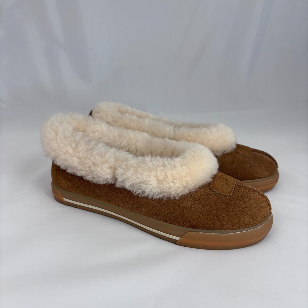 UGG Rylan Moccasin Slippers Sneakers 6 Comfort Pull On Sheepskin Suede Brown
